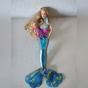 Magical Mermaids Barbie & Krissy Dolls 2000 Baby #26837 Mattel Mermaid
